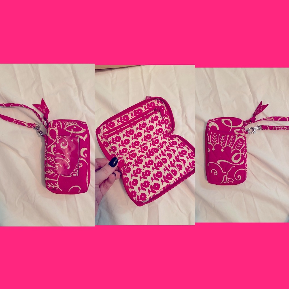 (CLOSET CLOSING FINAL SALE) Vera Bradley Pink Swirl Clutch Wristlet